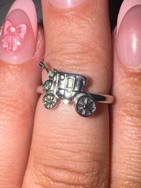 COACH Vintage Silver Tone Carriage/Chariot Ring